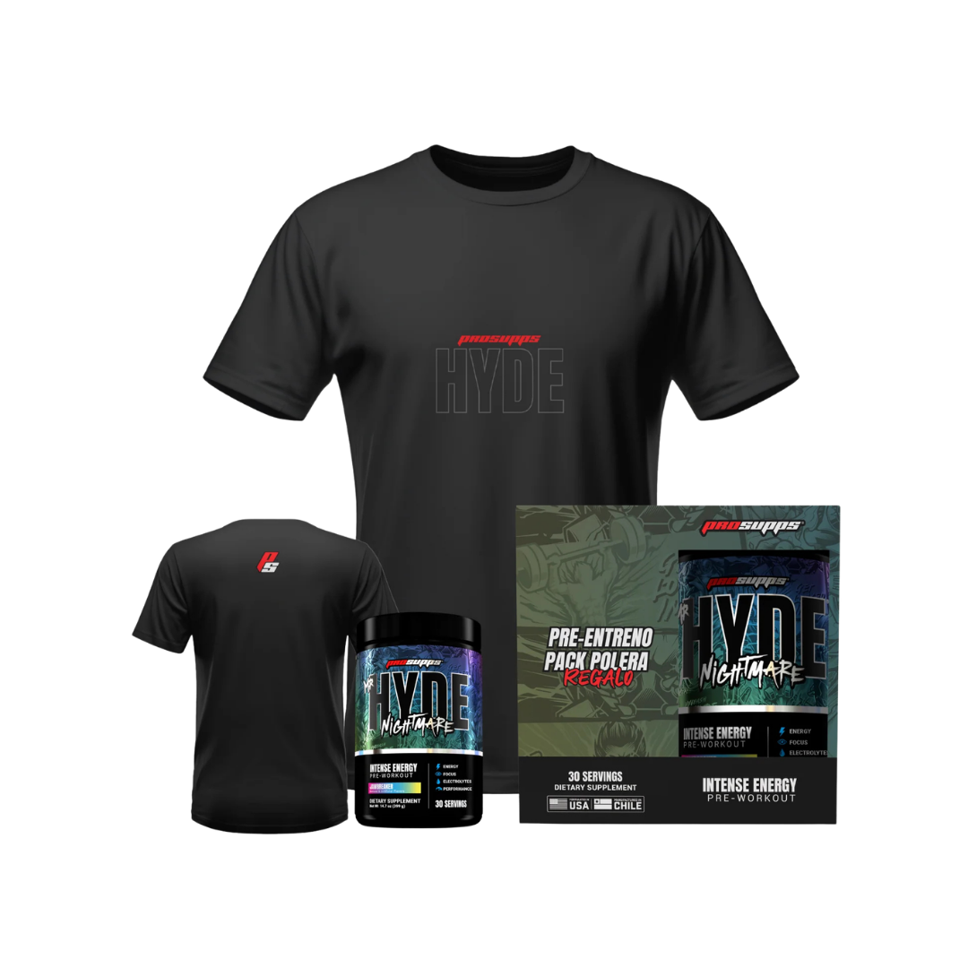Pack Mr. Hyde Nightmare Pre-Entreno + Polera – Energía Extrema, Foco y Pump | ProSupps Chile