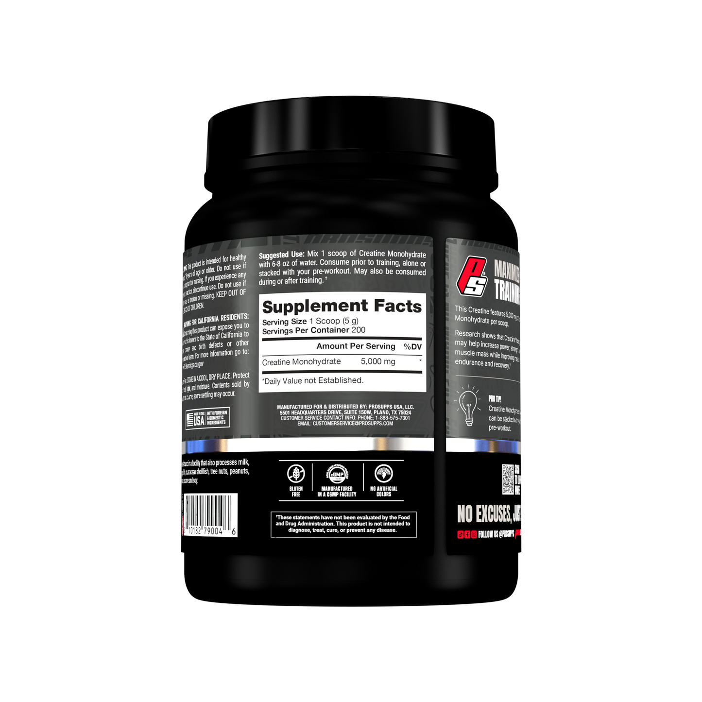 Creatina Monohidrato ProSupps 1000g – Más Fuerza, Volumen y Rendimiento | ProSupps Chile
