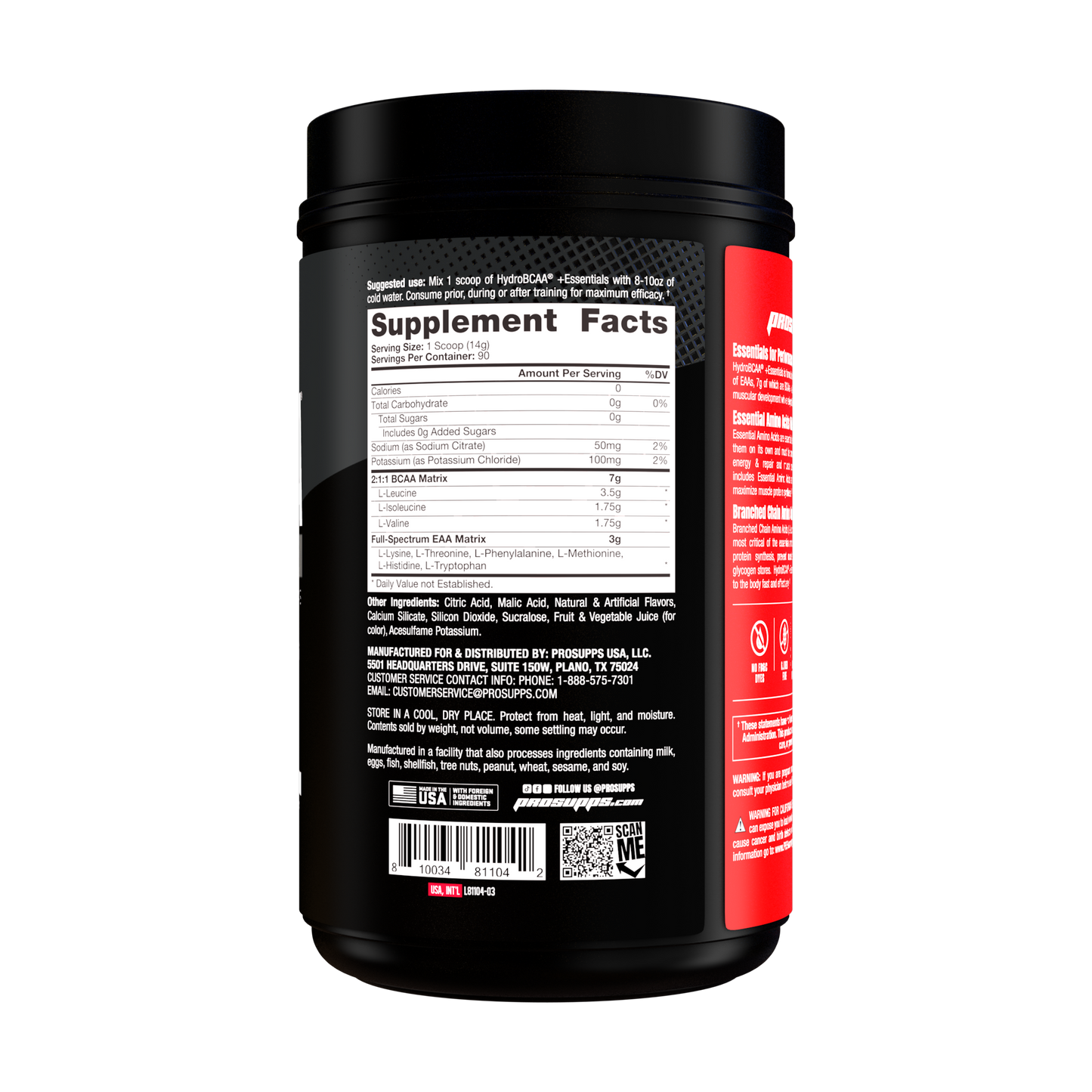 HydroBCAA + Essentials 90 Serv – Aminoácidos, Hidratación y Recuperación | ProSupps Chile
