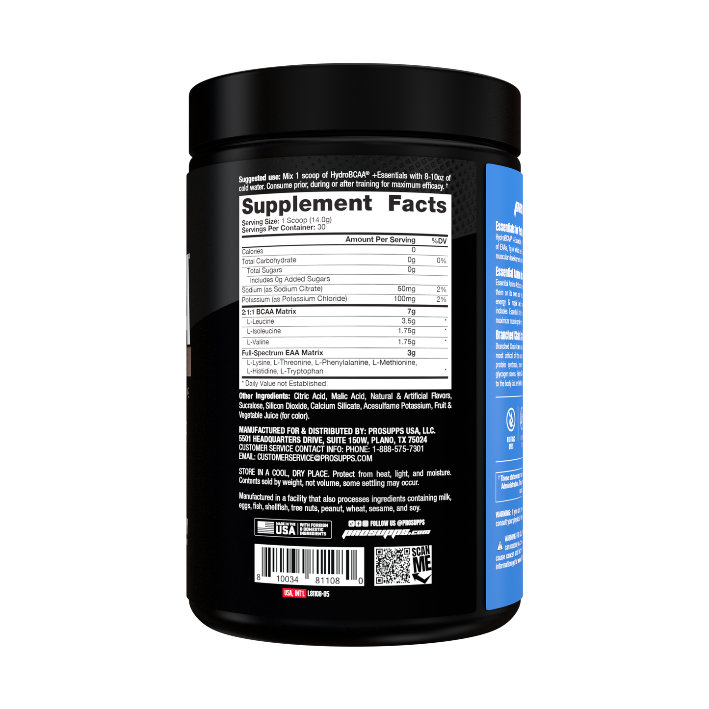 HydroBCAA + Essentials 30 Serv – Aminoácidos, Hidratación y Recuperación | ProSupps Chile