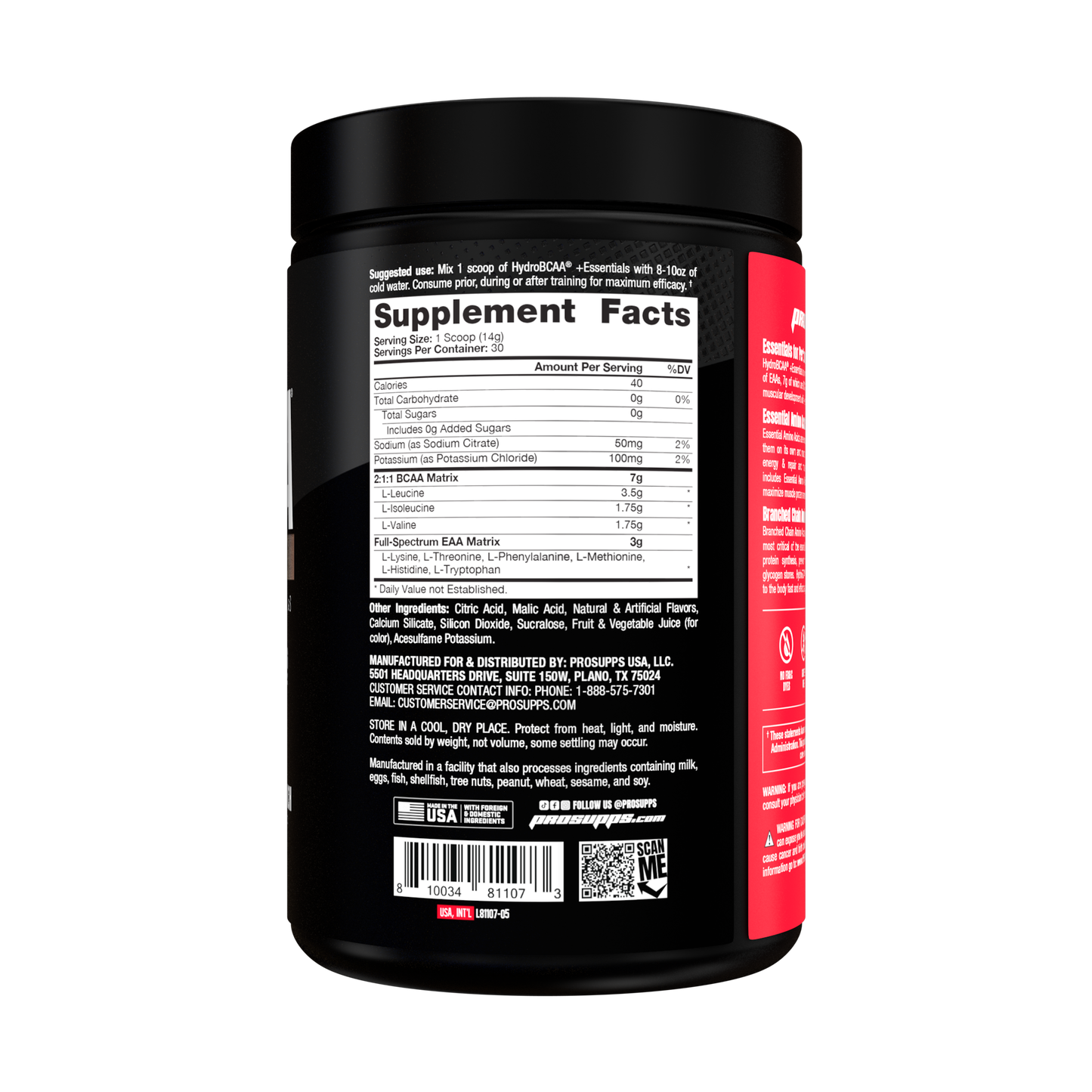 HydroBCAA + Essentials 30 Serv – Aminoácidos, Hidratación y Recuperación | ProSupps Chile